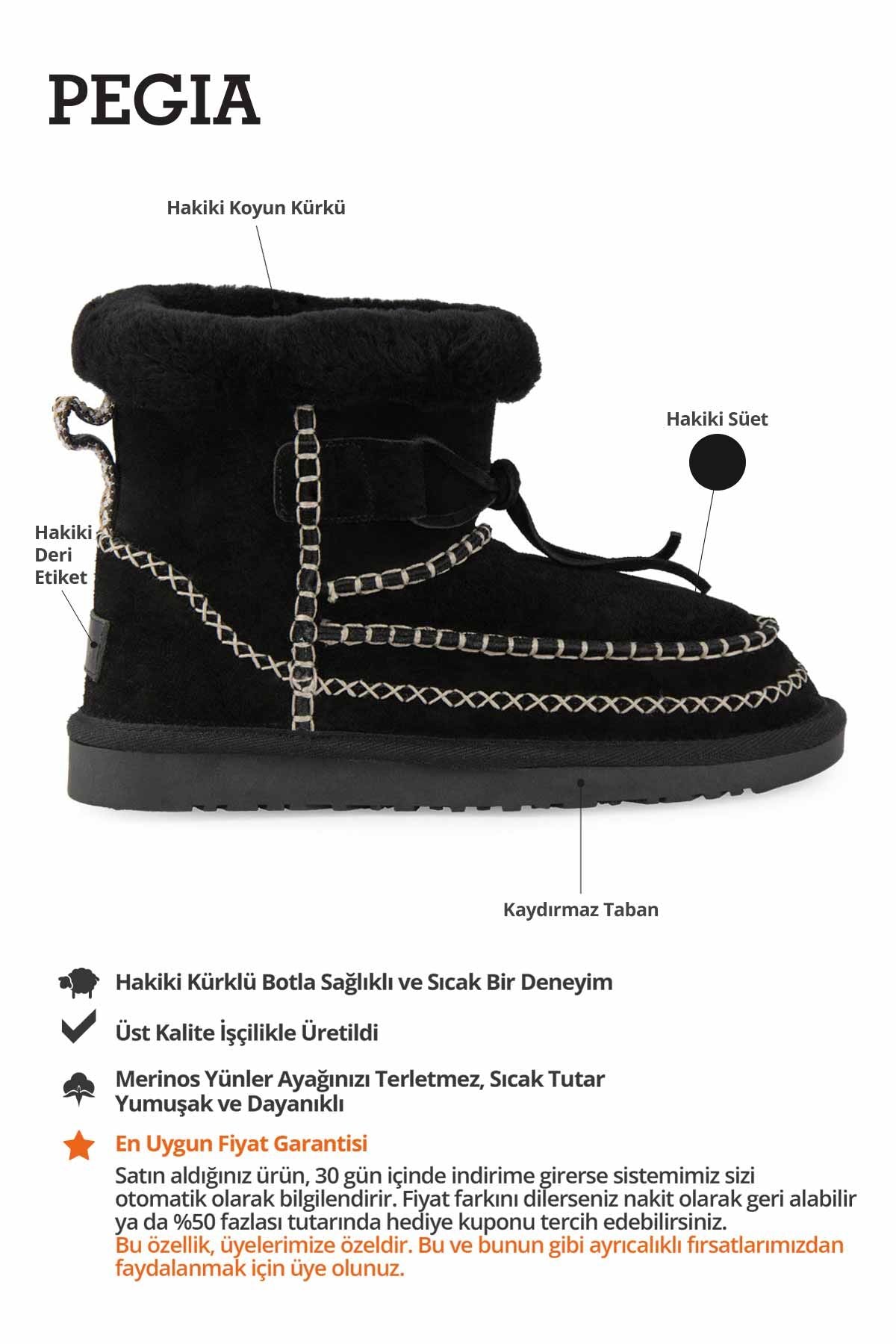 Kadın Hakiki Kürk Bot 191158 Siyah