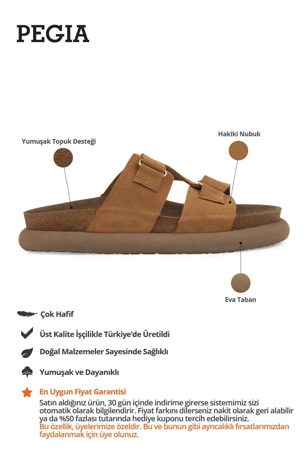 Kadın Hakiki Nubuk Terlik 215544 Taba