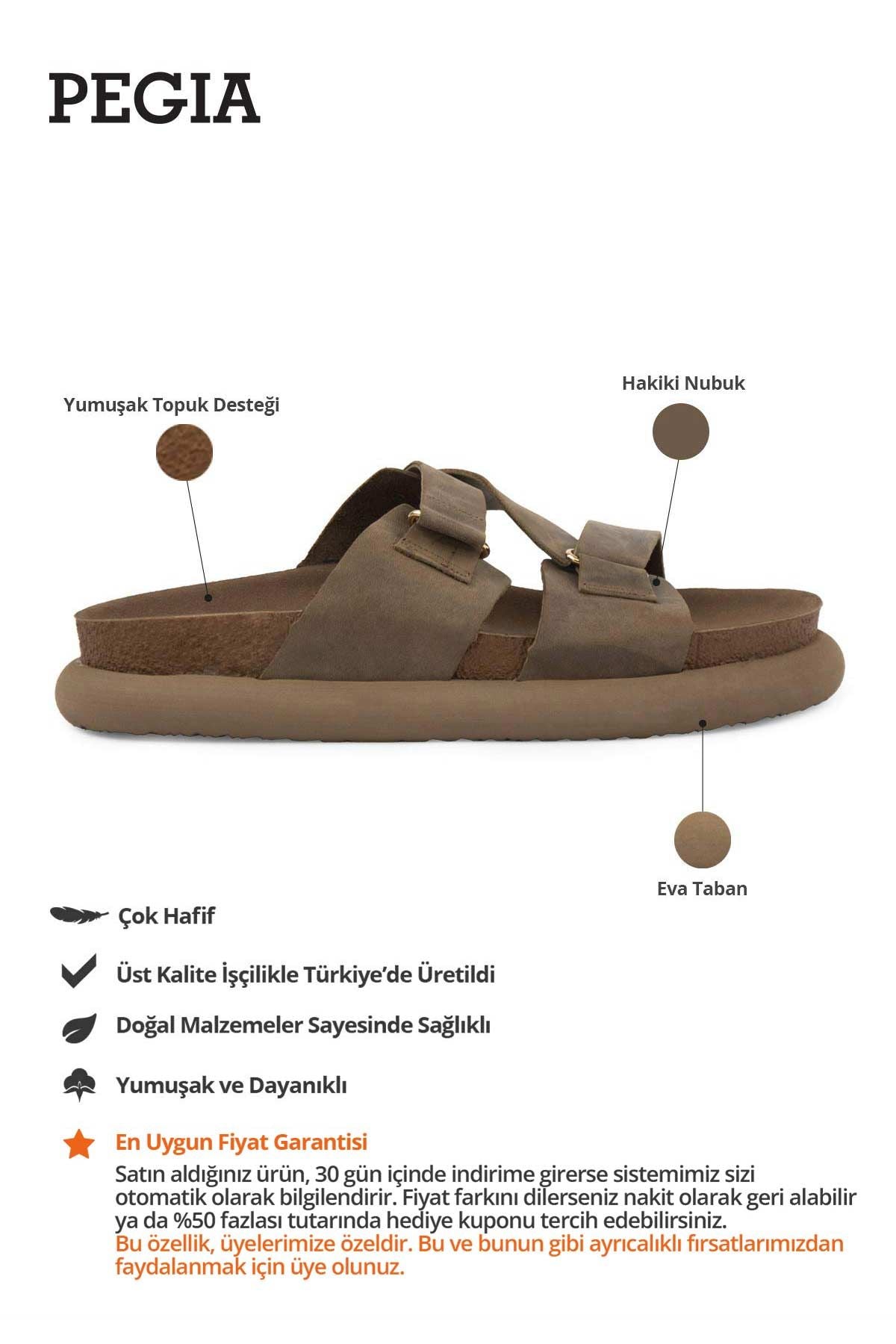 Kadın Hakiki Nubuk Terlik 215544 Sahra