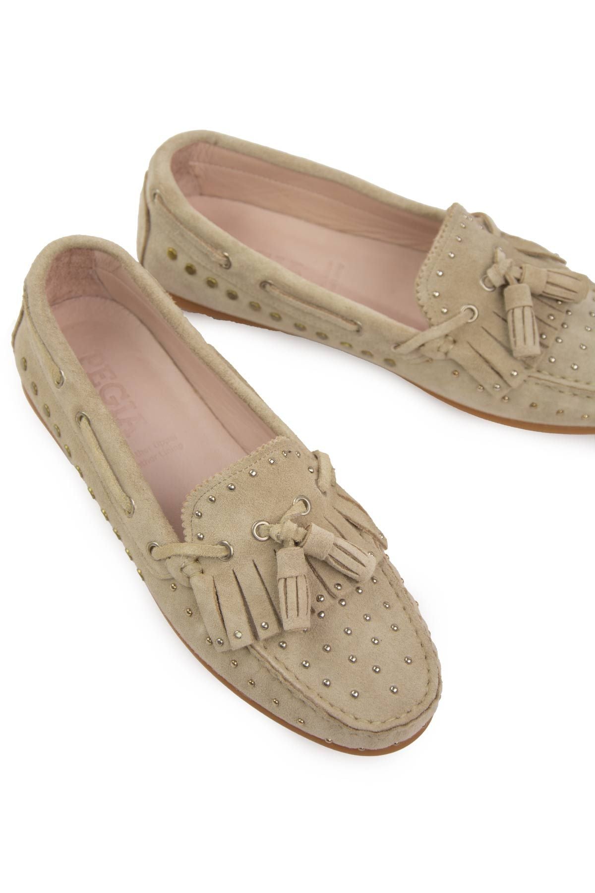 Kadın Hakiki Süet Loafer 700915 Bej