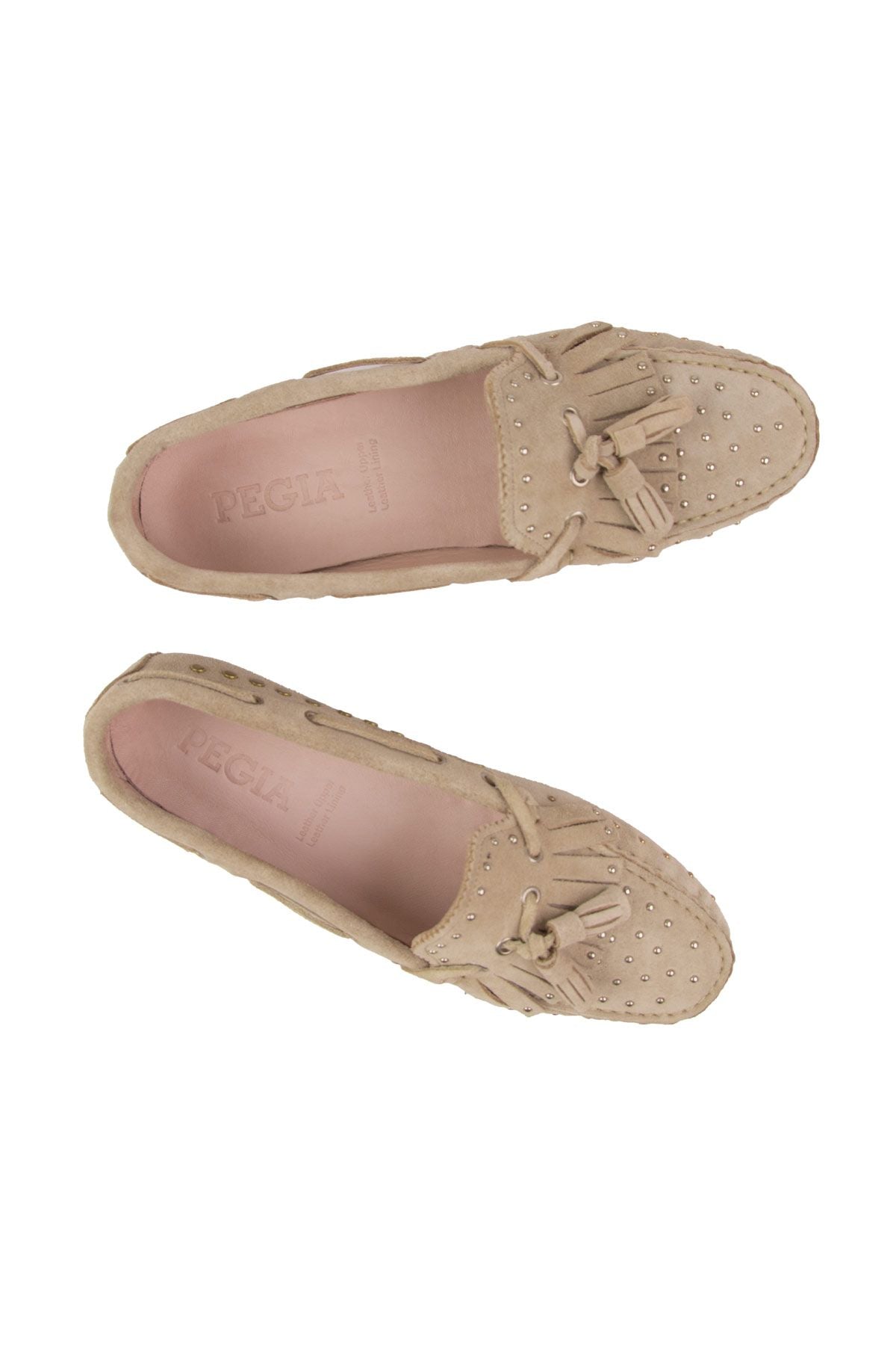 Kadın Hakiki Süet Loafer 700915 Bej