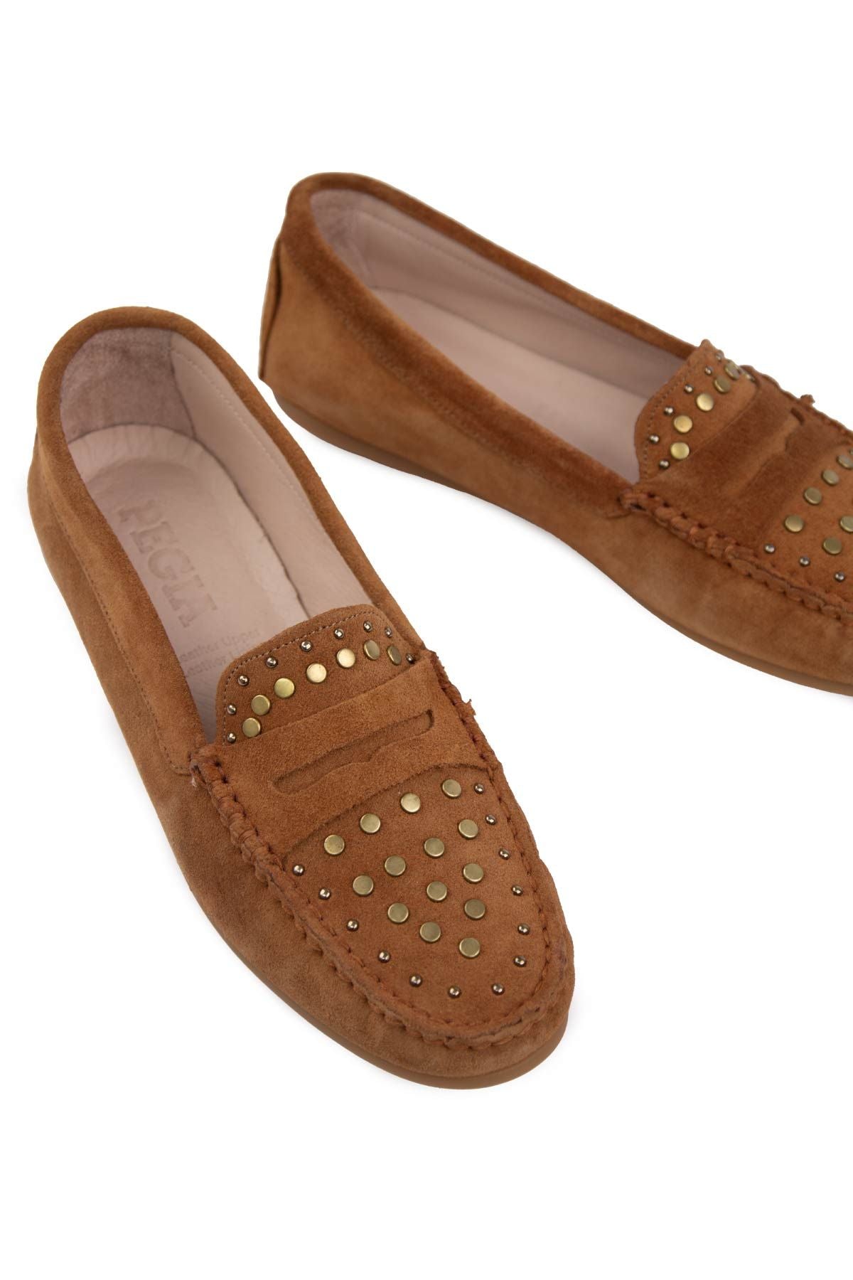 Kadın Hakiki Süet Loafer 700916 Taba