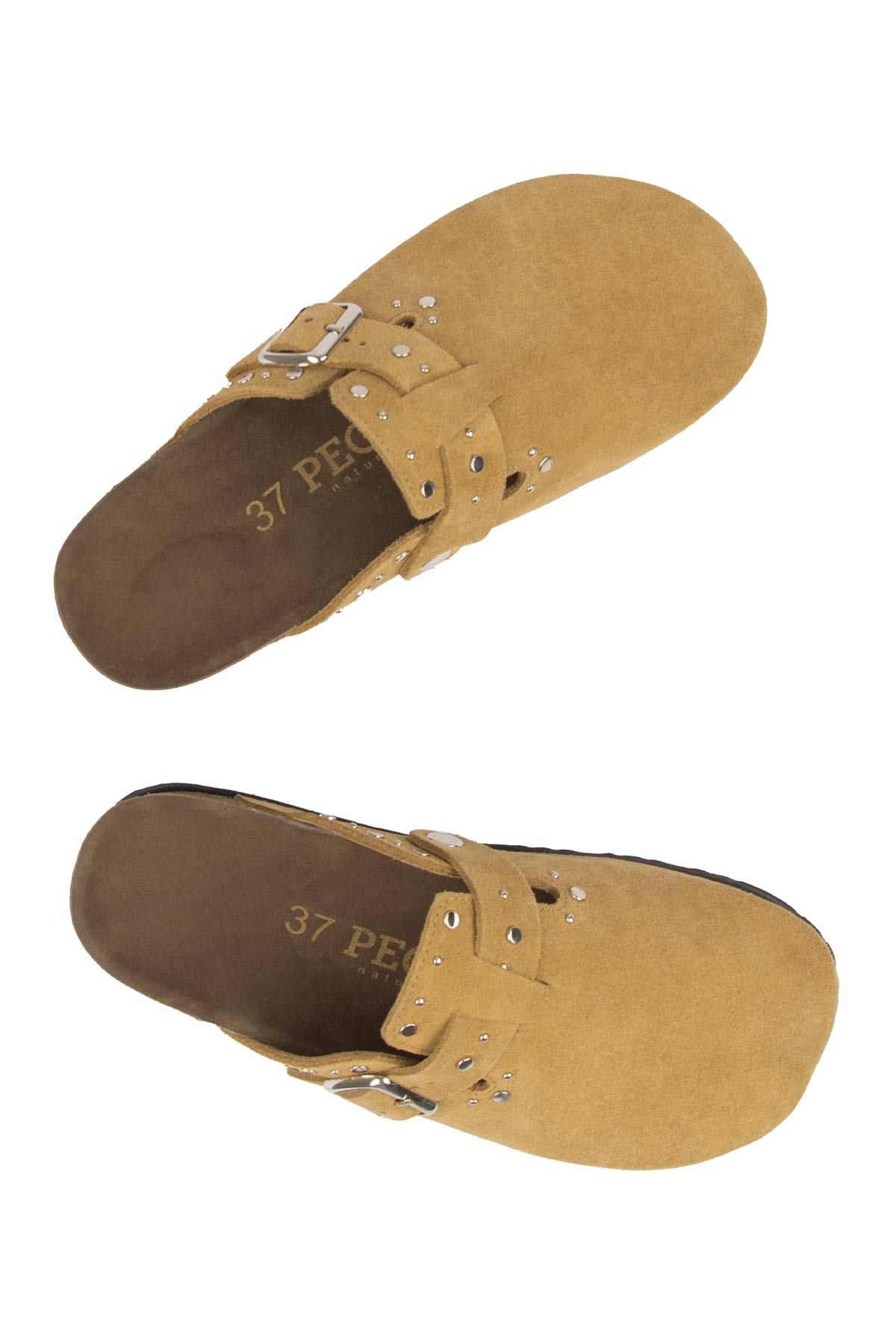Kadın Hakiki Süet Sabo Terlik 215542 Camel