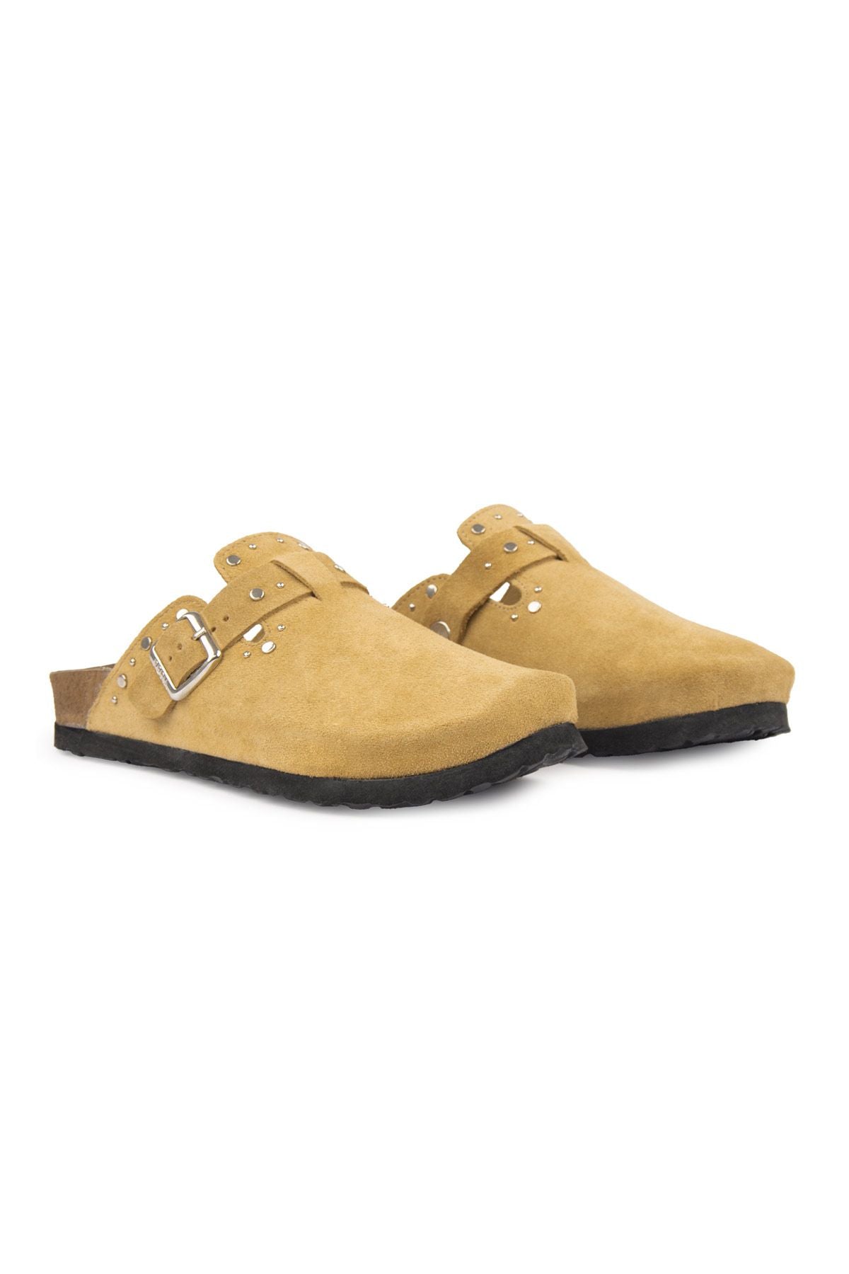 Kadın Hakiki Süet Sabo Terlik 215542 Camel
