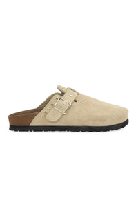 Women's Genuine Suede Clog Slipper 215542 Beige