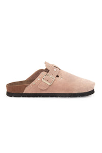 Women's Genuine Suede Clog Slipper 215542 Powder Pink