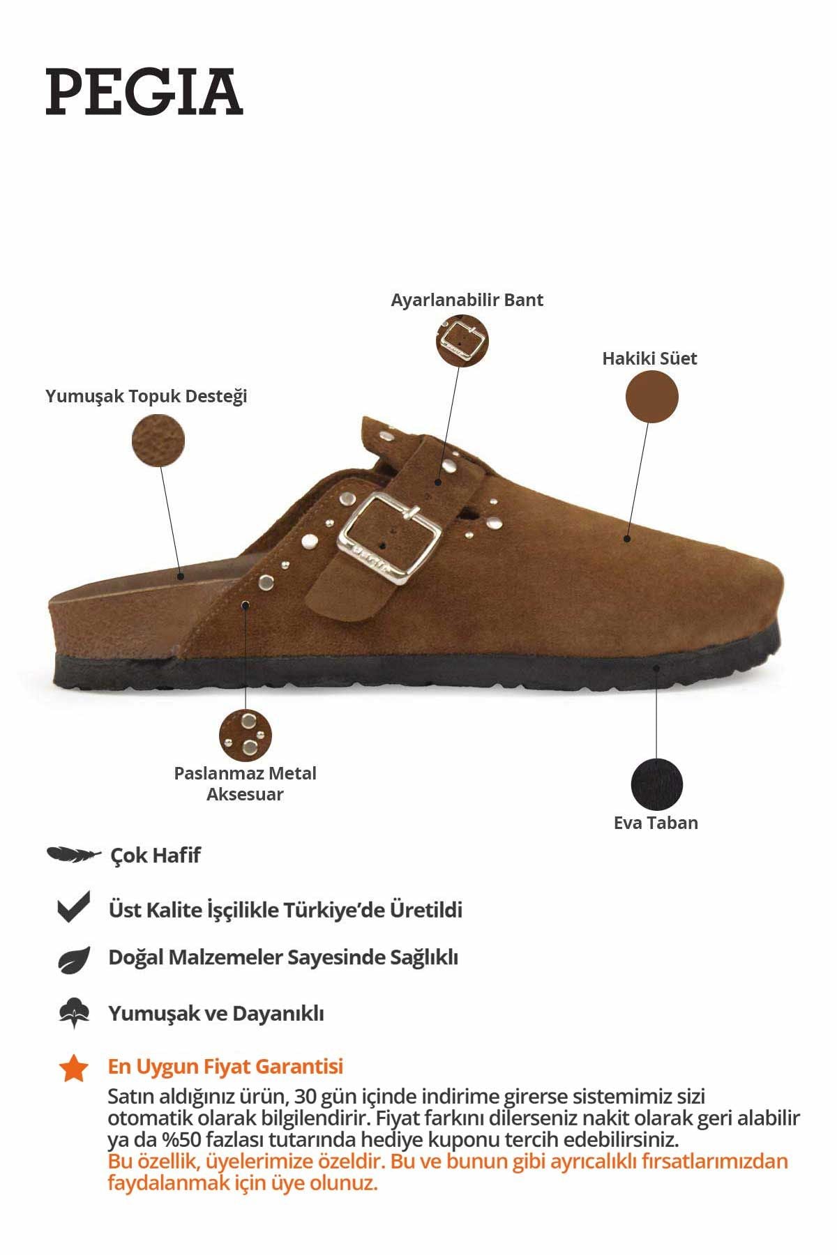 Kadın Hakiki Süet Sabo Terlik 215542 Kahve