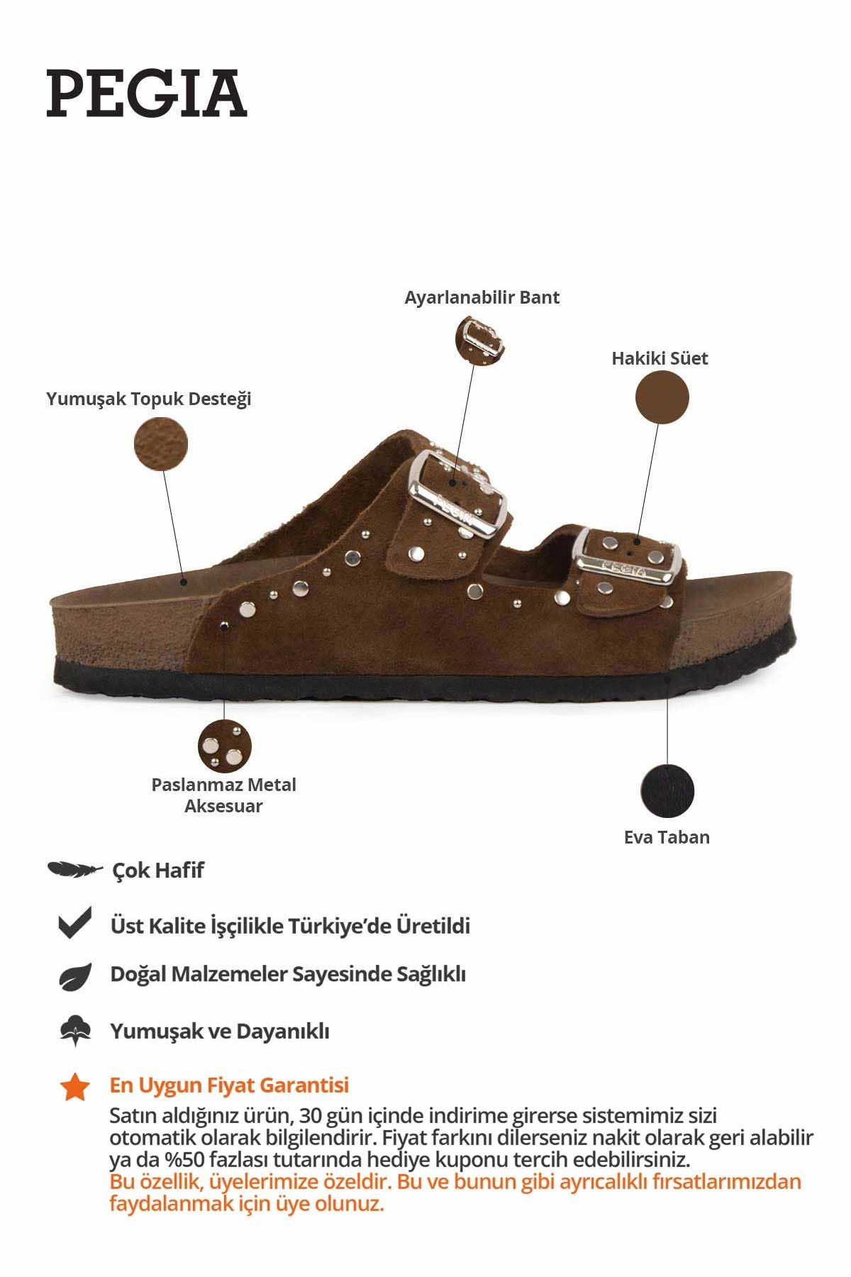 Kadın Hakiki Süet Terlik 215543 Kahve