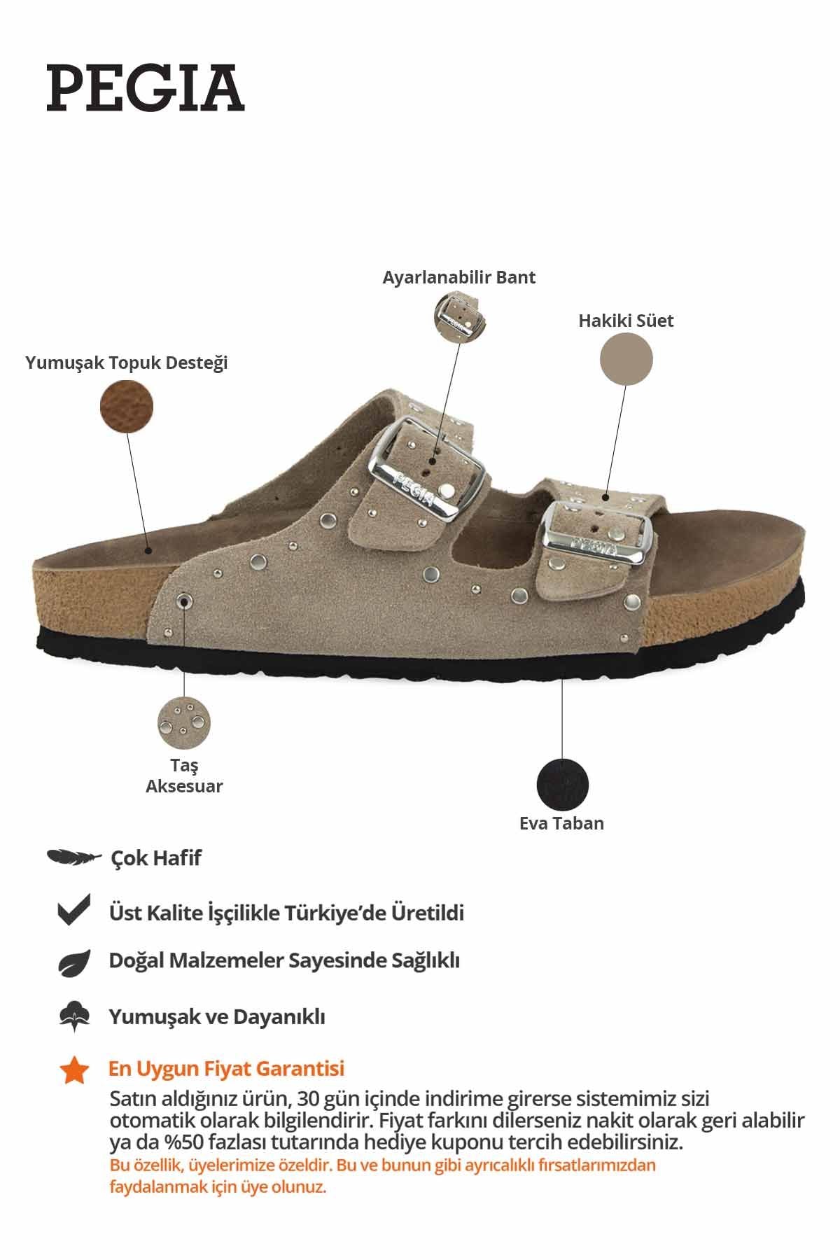 Kadın Hakiki Süet Terlik 215543 Kum
