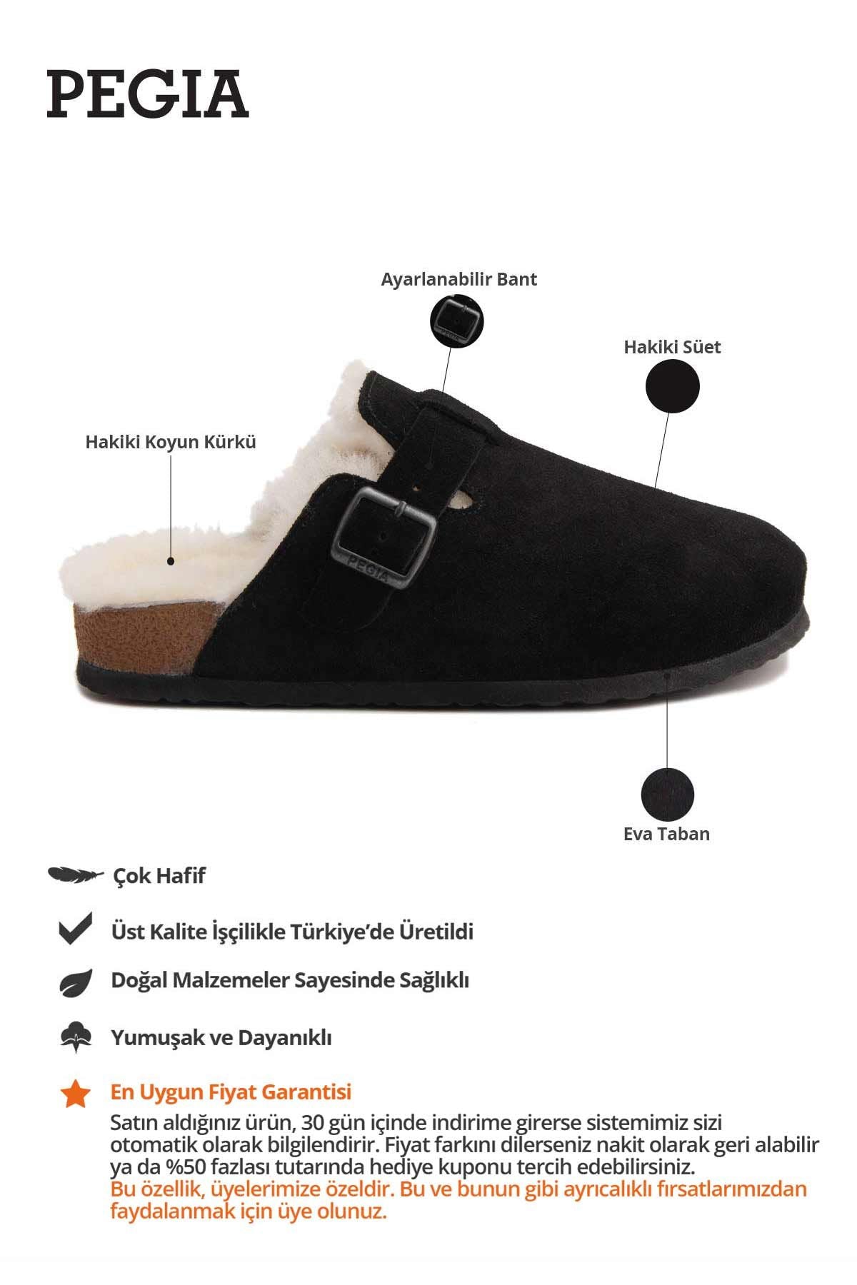 Kadın İçi Kürklü Sabo Terlik 215538 Siyah