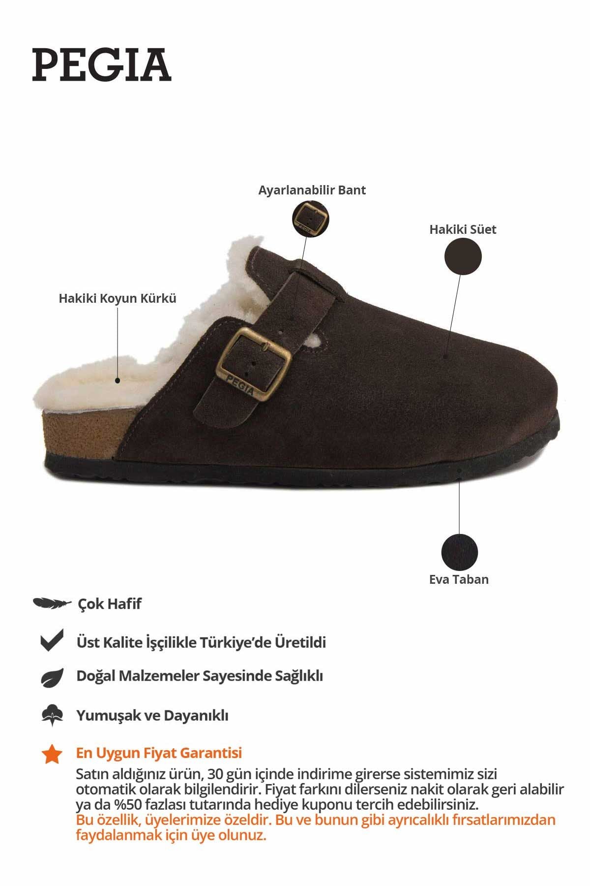 Kadın İçi Kürklü Sabo Terlik 215538 Kahve
