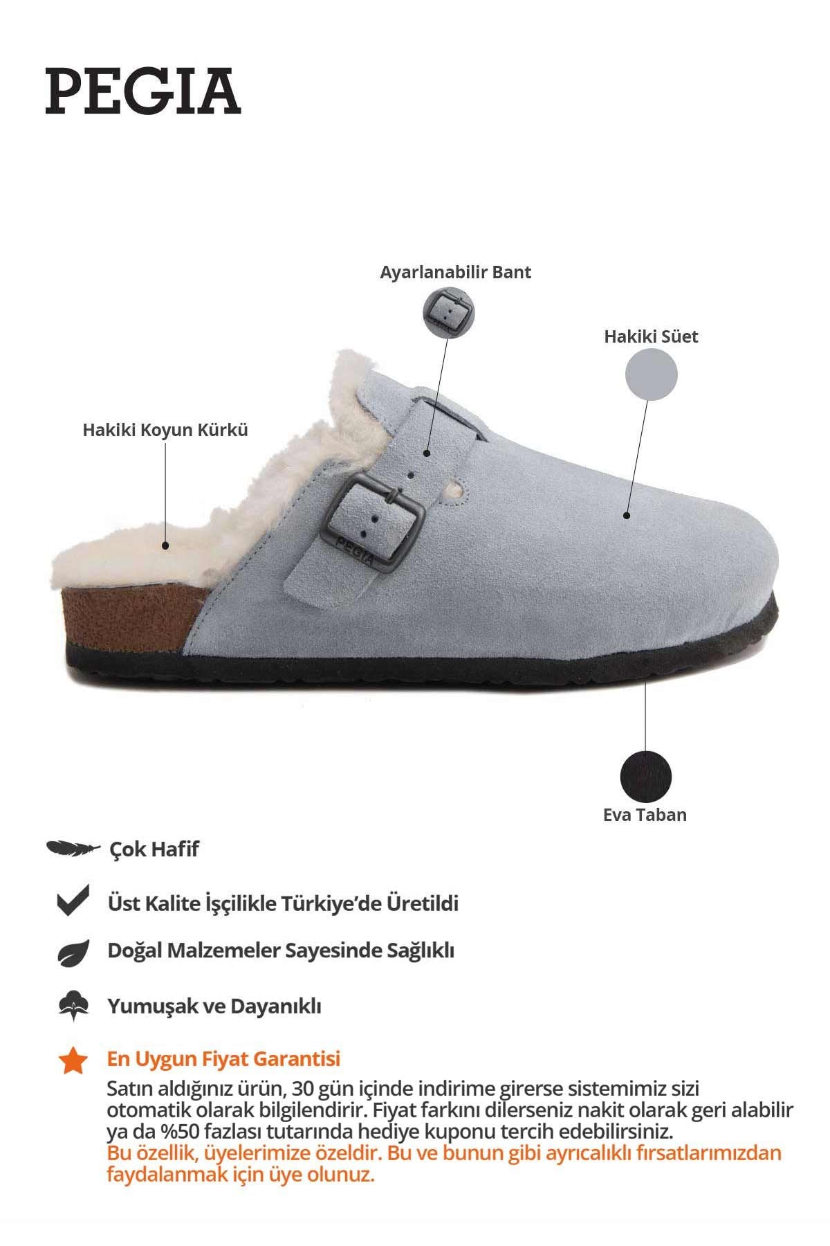 Kadın İçi Kürklü Sabo Terlik 215538 Açık Mavi