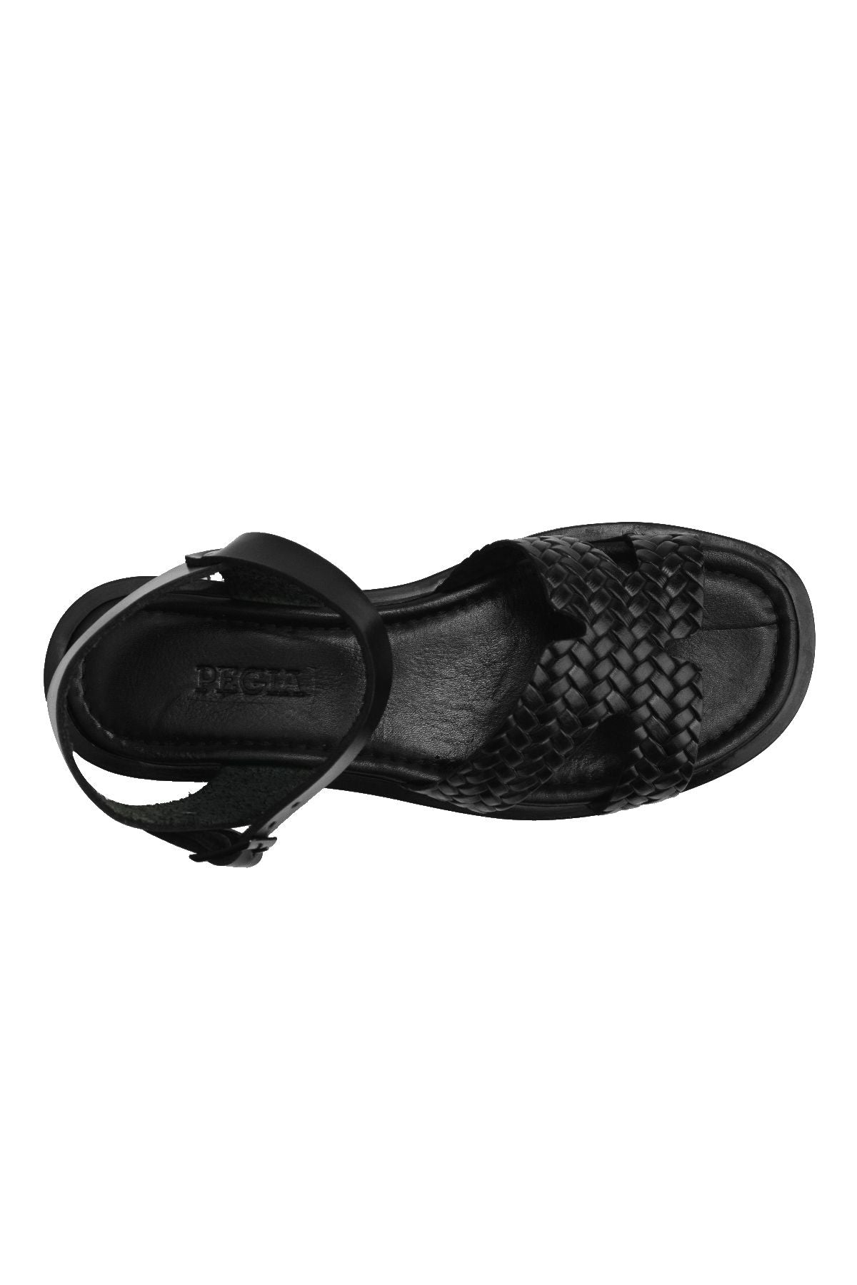 Kadın Örgü Deri Sandalet DG6011 Siyah