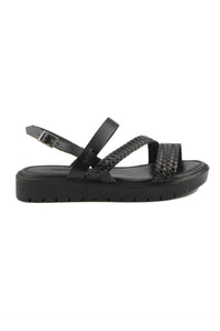 Women's Braided Leather Sandal DG6018 Black