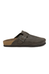Women's Clog Leather Slipper 215541 Anthracite