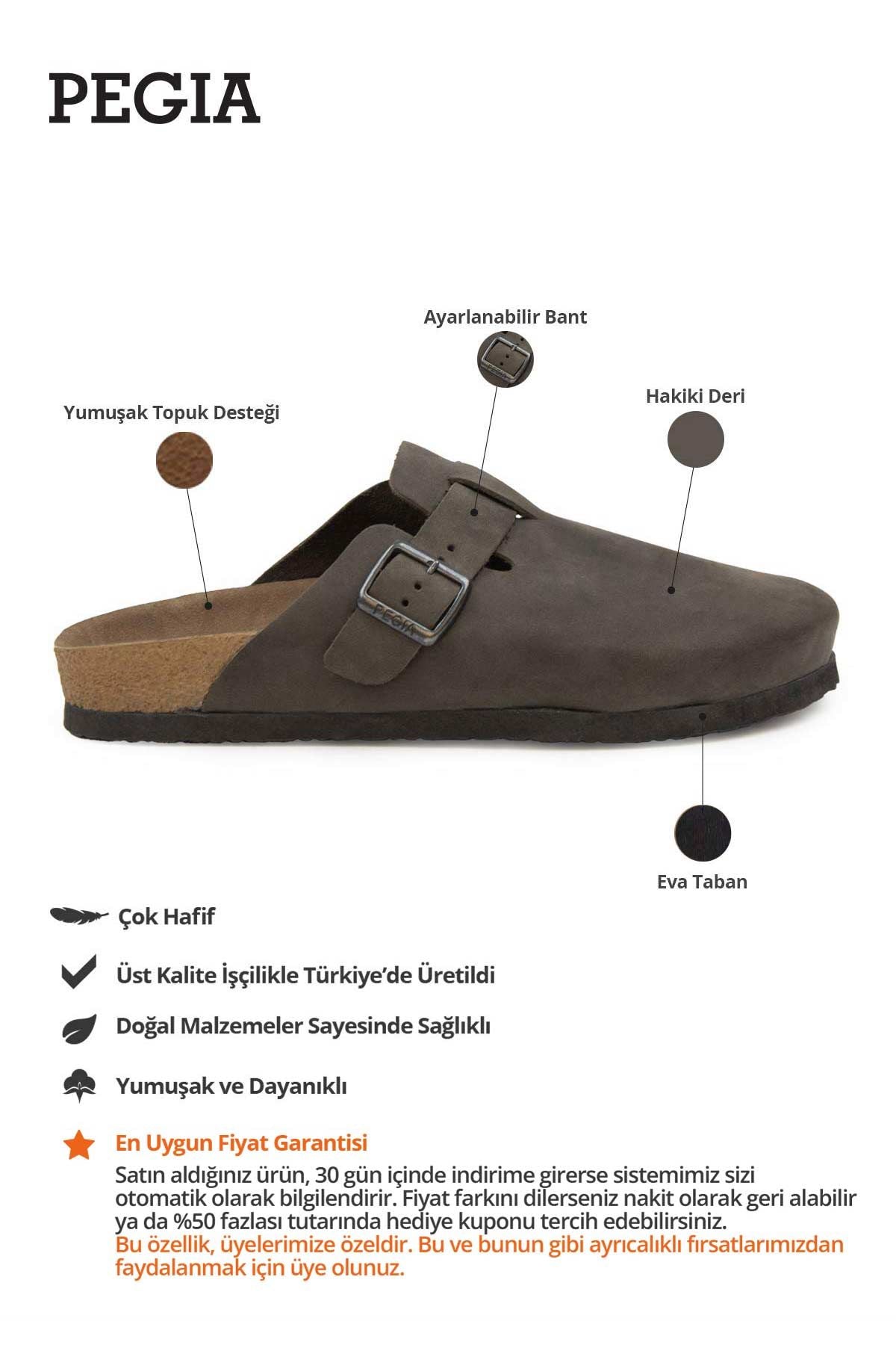 Kadın Sabo Deri Terlik 215541 Antrasit