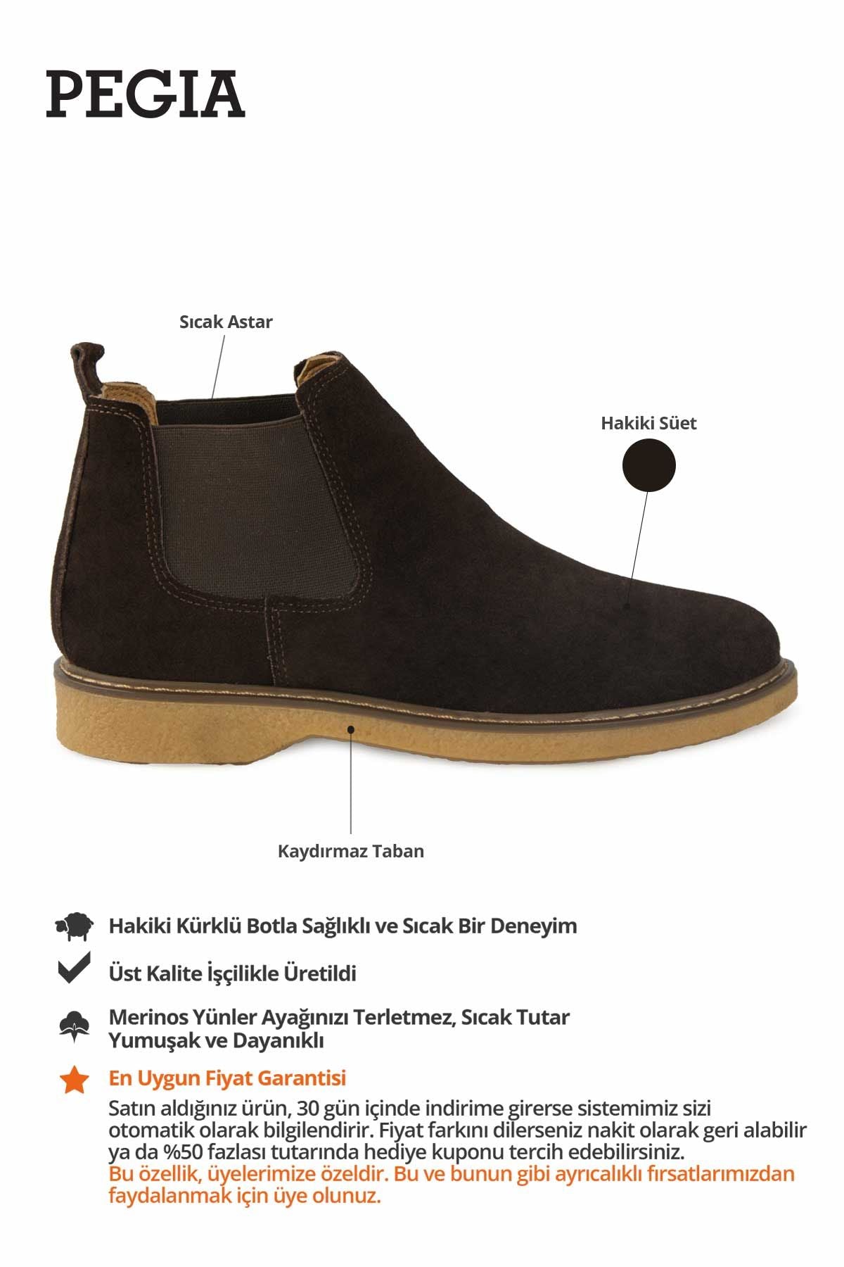 Kadın Süet Chelsea Bot DG6029 Kahve
