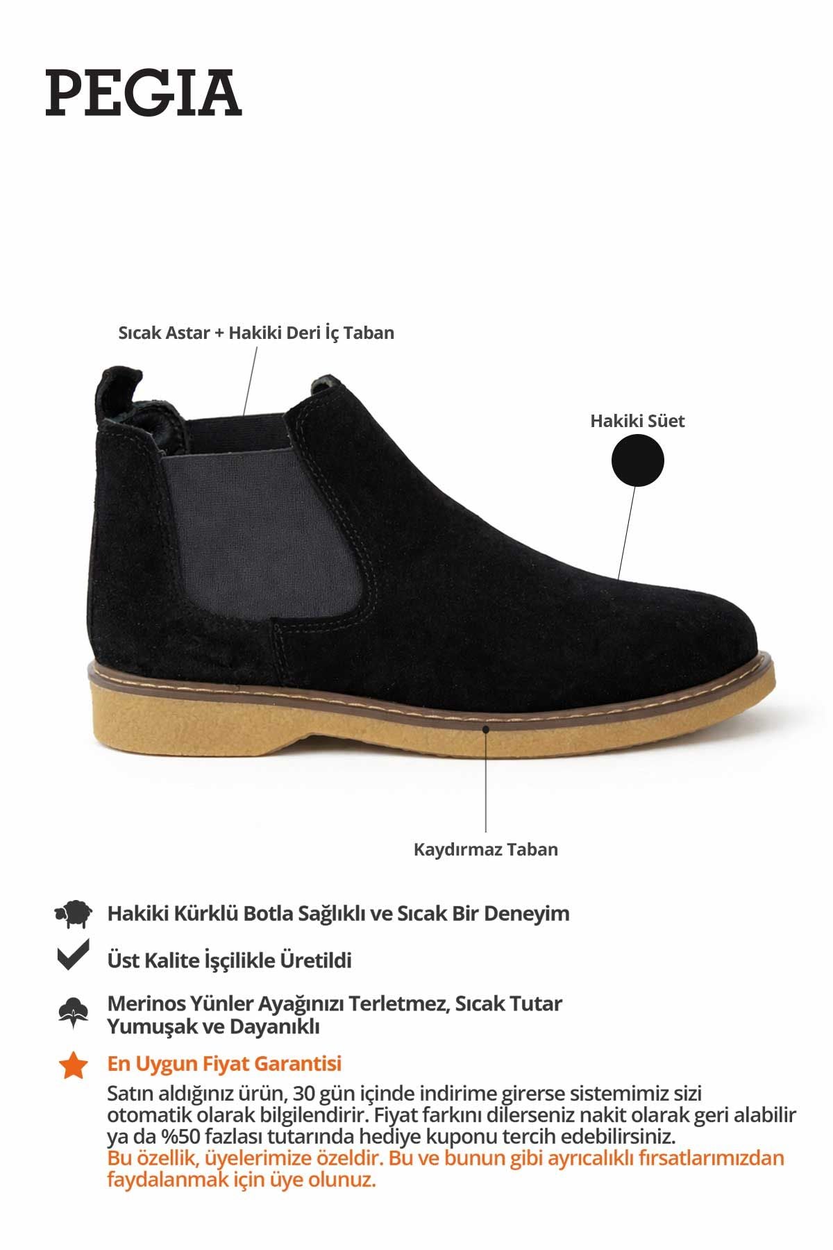 Kadın Süet Chelsea Bot DG6029 Siyah