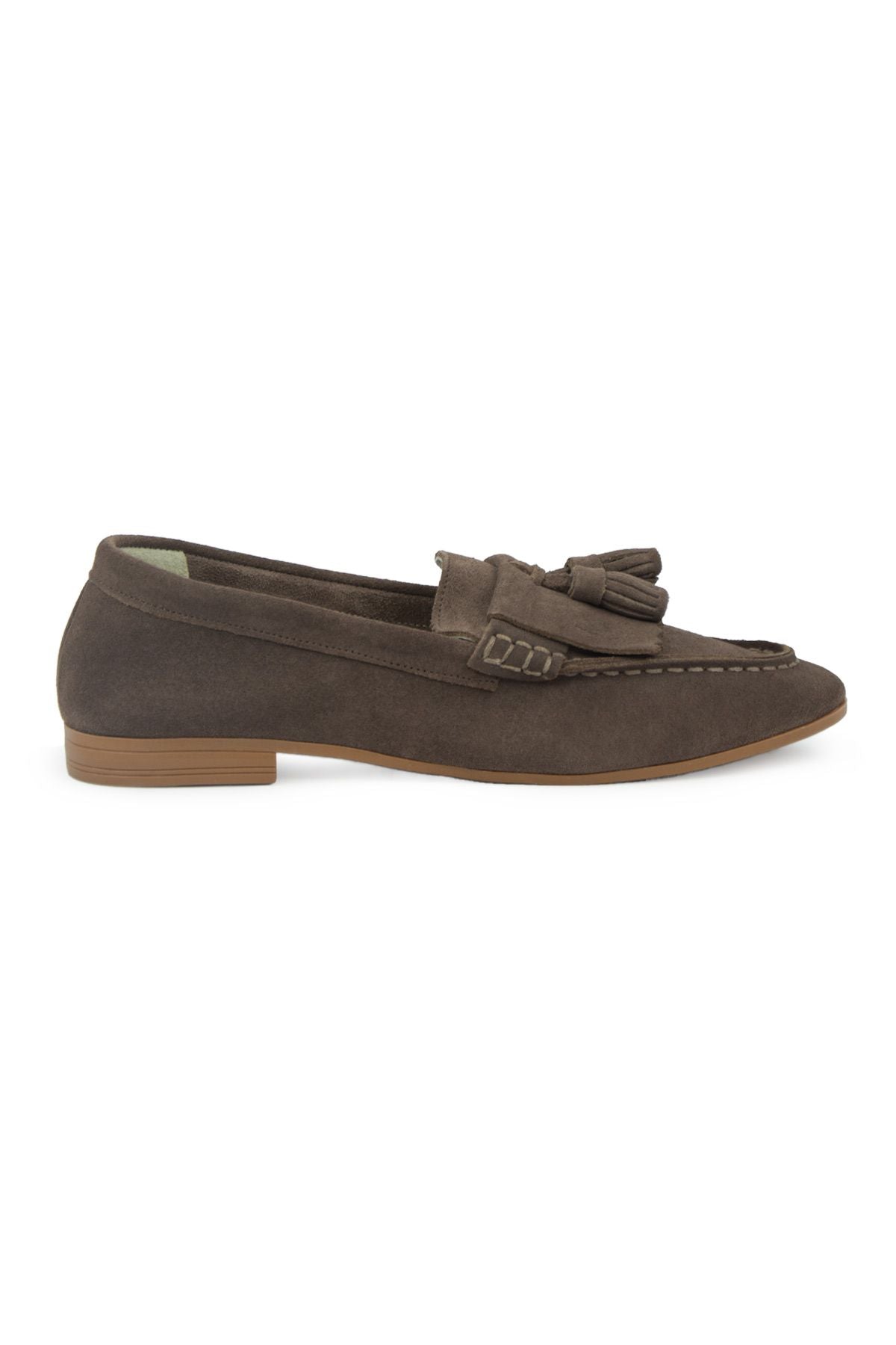 Kadın Süet Loafer Ayakkabı DG6028 Vizon