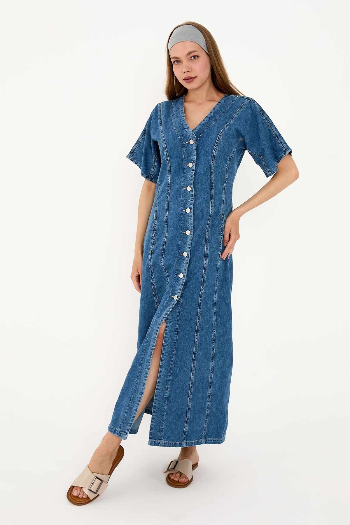 Kadın Tokalı Deri Terlik DG6017 Bej