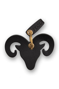 Aries Leather Keychain 25AN69 Black