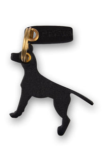 Dog 2 Leather Keychain 25AN02 Black