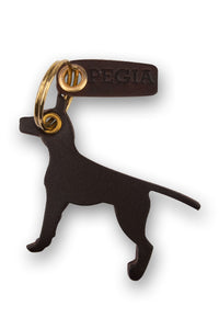 Dog 2 Leather Keychain 25AN02 Brown