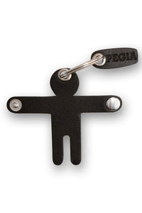 Small Men's Leather Keychain 25AN52 Black