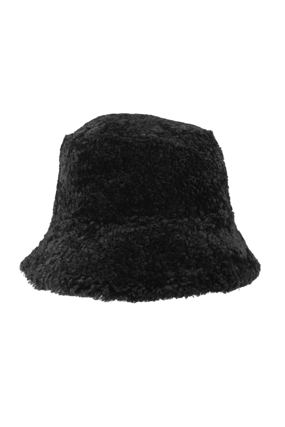 Kürklü Unisex Bucket Şapka 24SP02 Siyah
