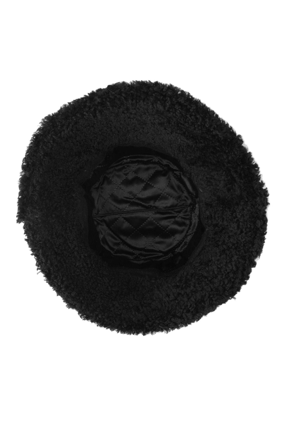 Kürklü Unisex Bucket Şapka 24SP02 Siyah