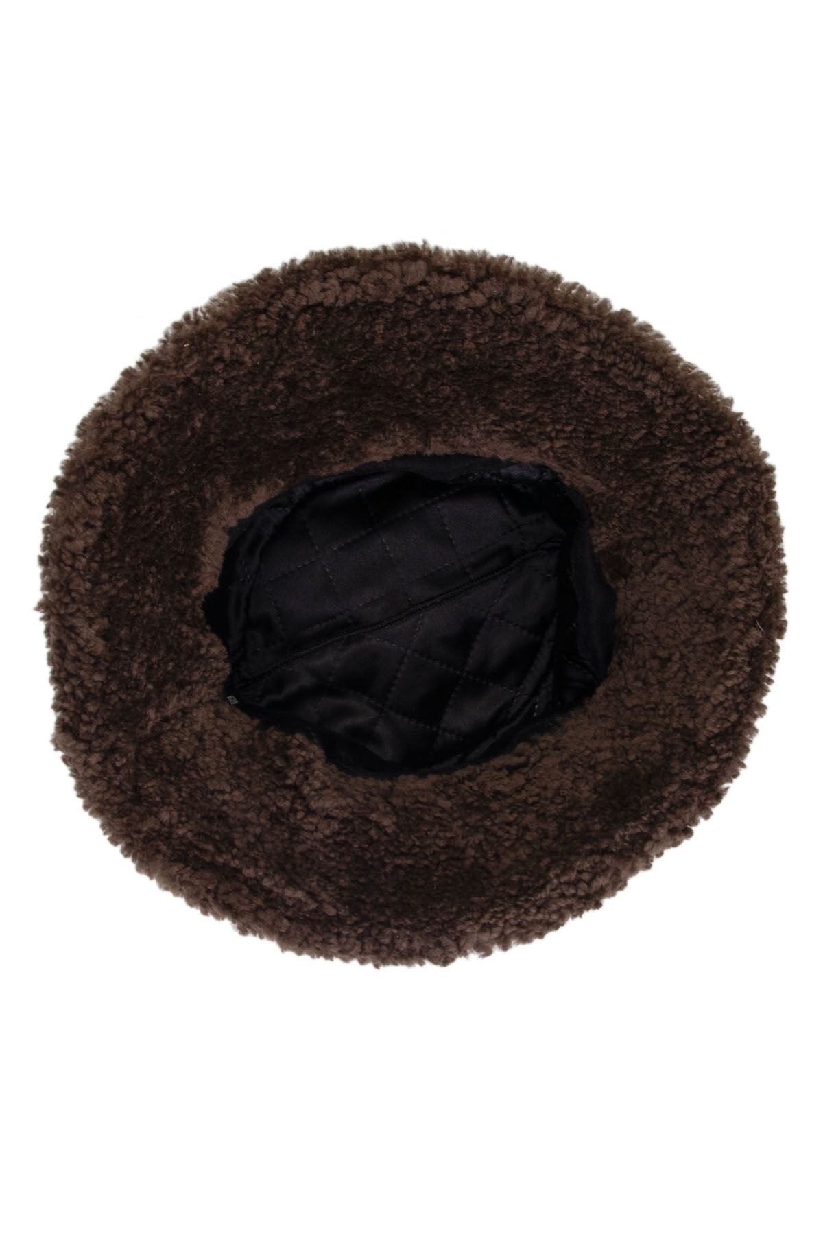 Kürklü Unisex Bucket Şapka 24SP02 Kahve