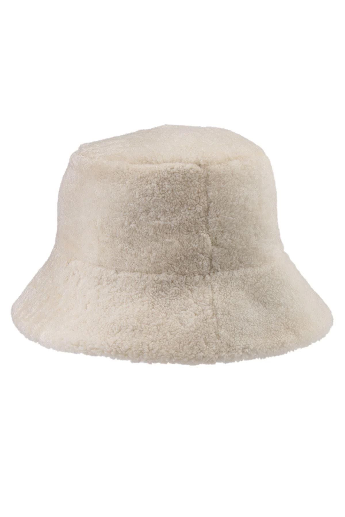 Kürklü Unisex Bucket Şapka 24SP02 Bej