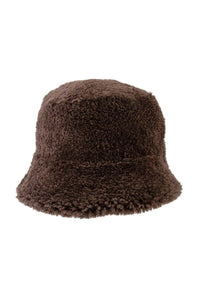 Fur-Lined Unisex Bucket Hat 24SP02 Brown