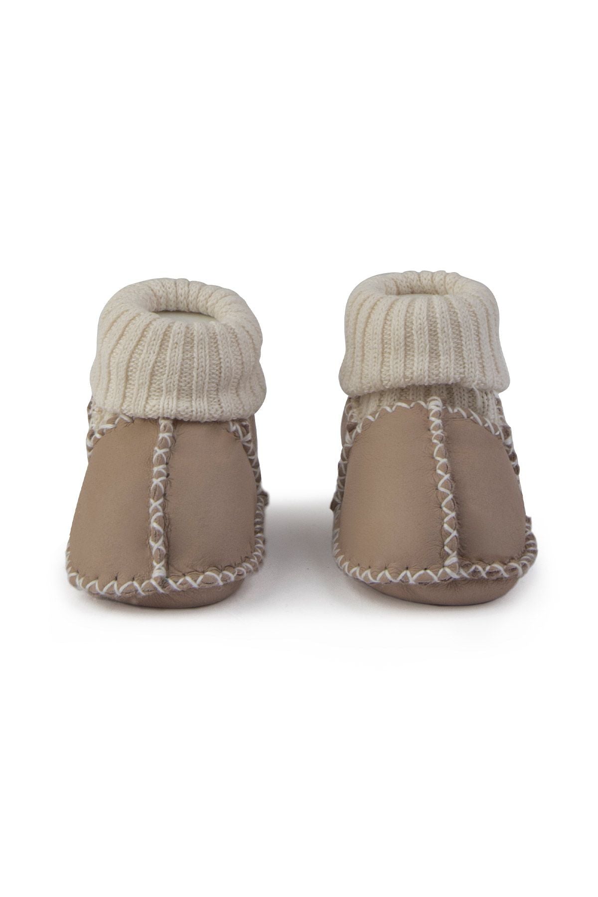 Kürklü Çoraplı Bebek Patiği 141208 Vizon