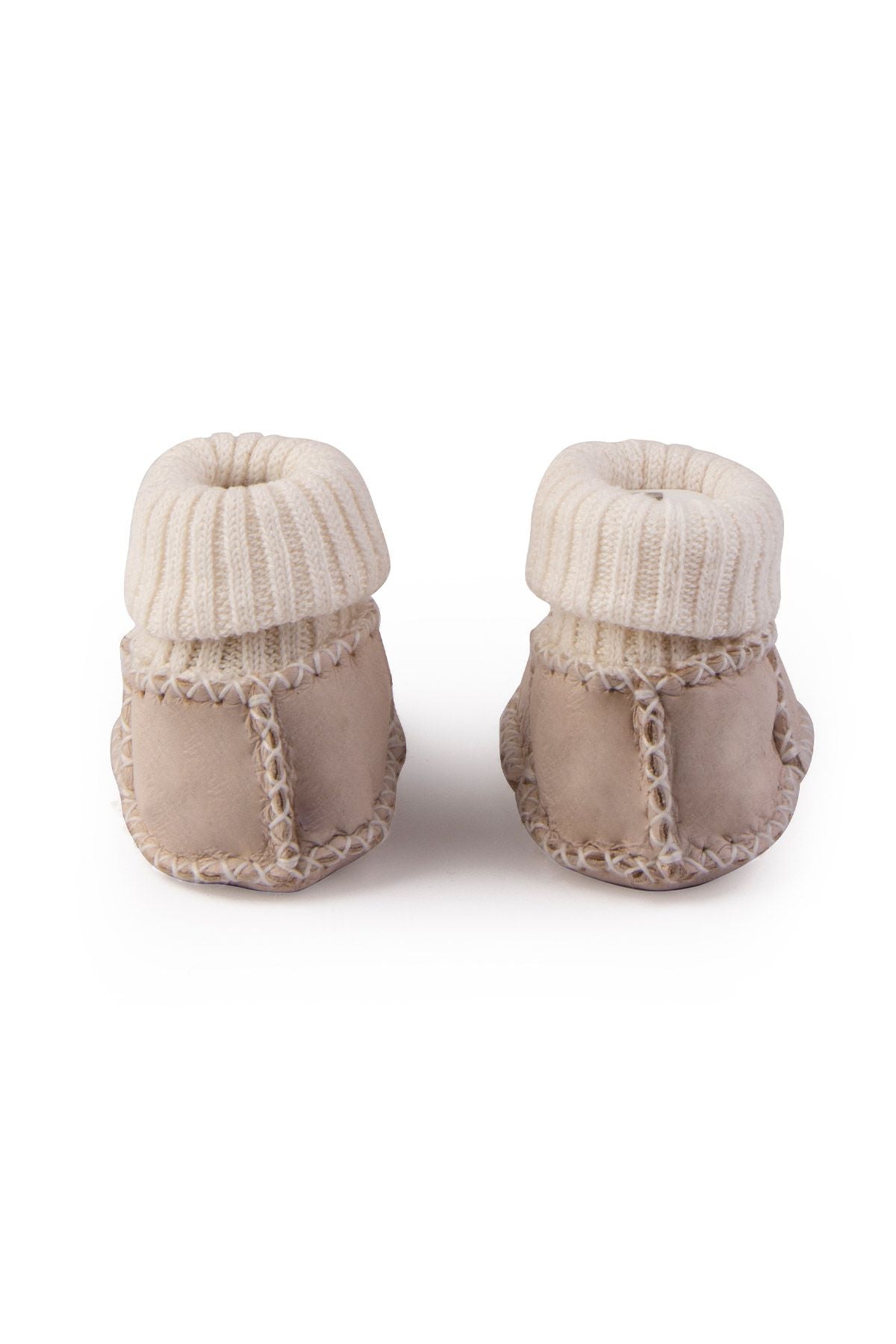 Kürklü Çoraplı Bebek Patiği 141208 Krem