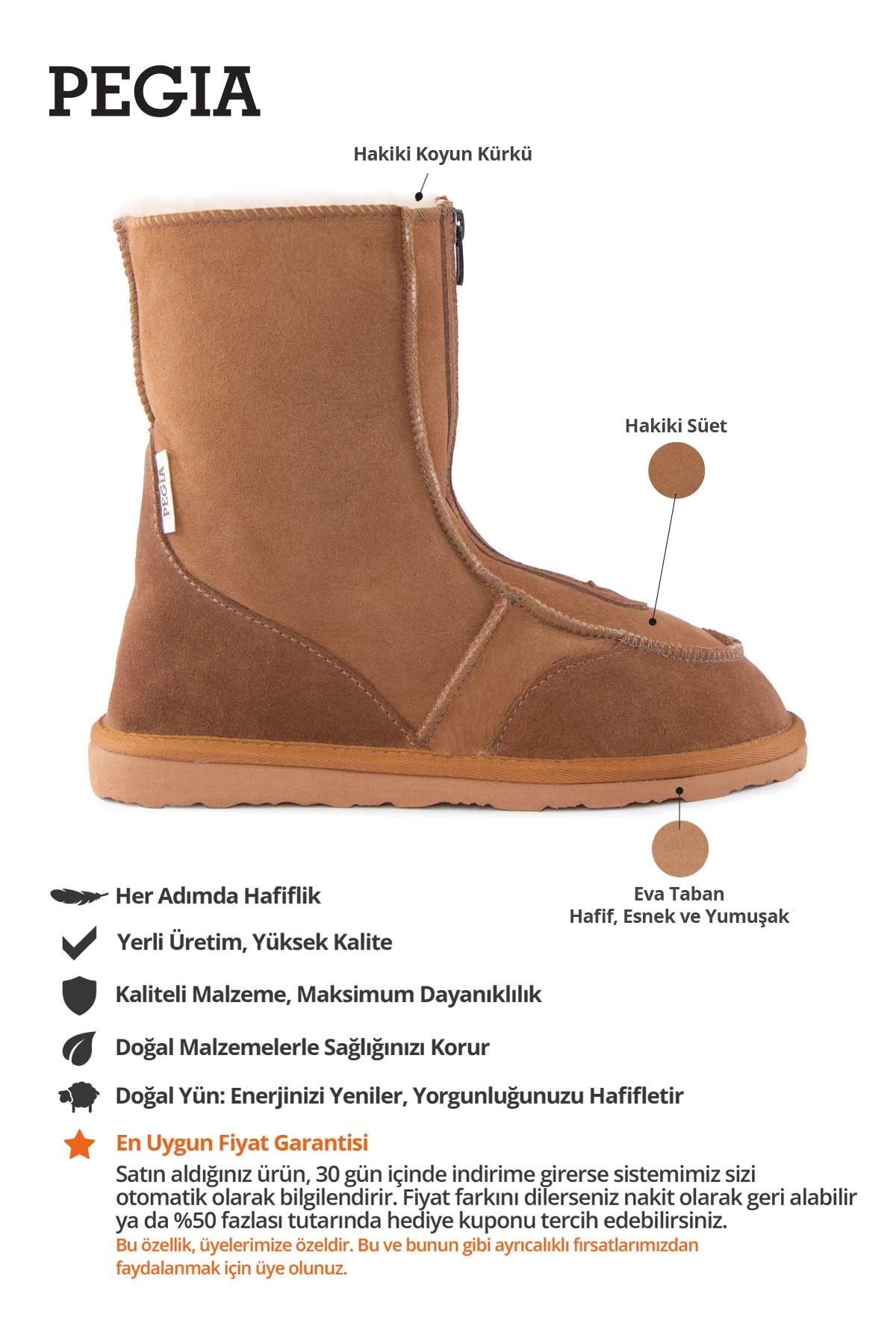 Kürklü Diyabetik Ev Ayakkabısı 191216 Taba