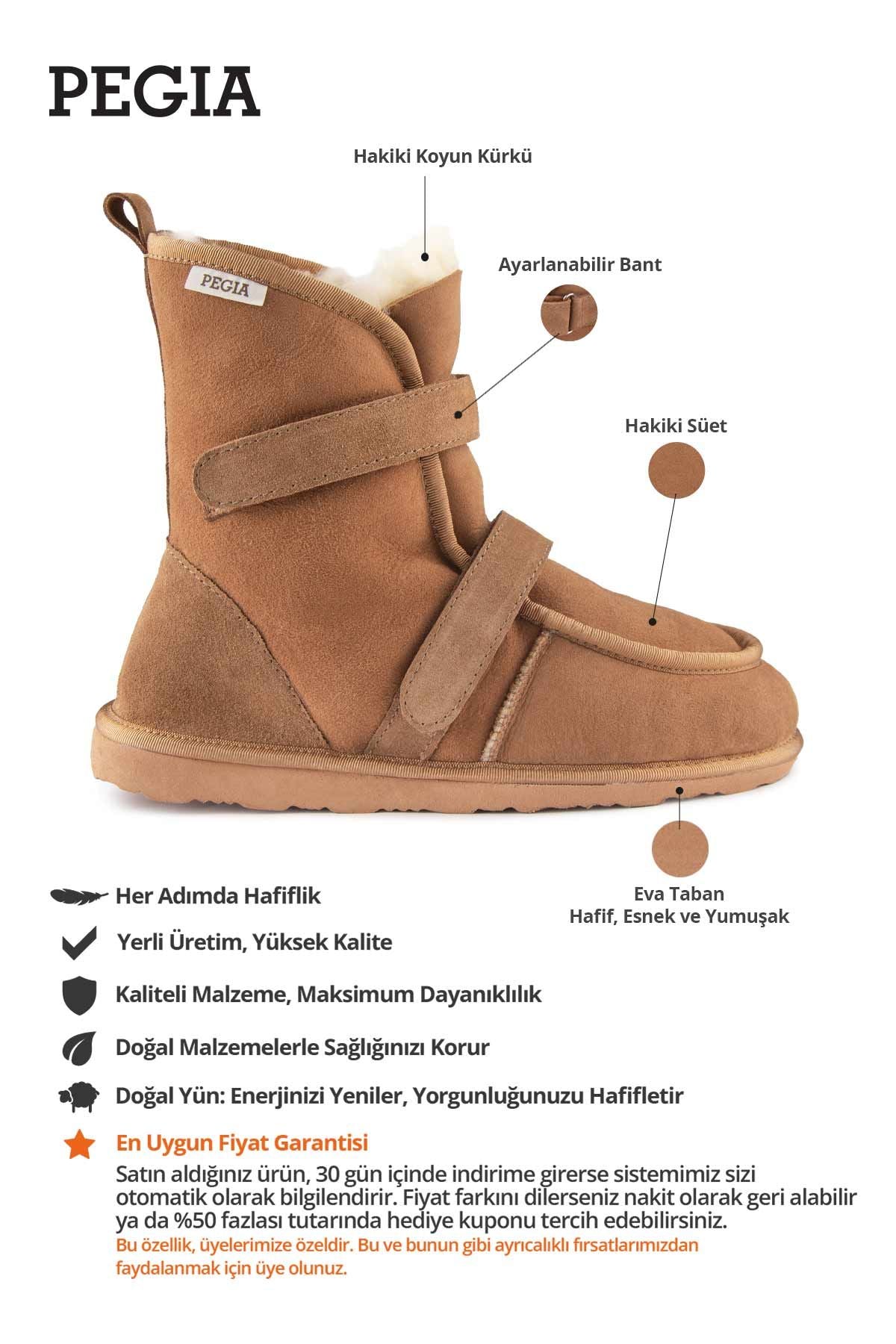Kürklü Diyabetik Ev Ayakkabısı 191217 Taba
