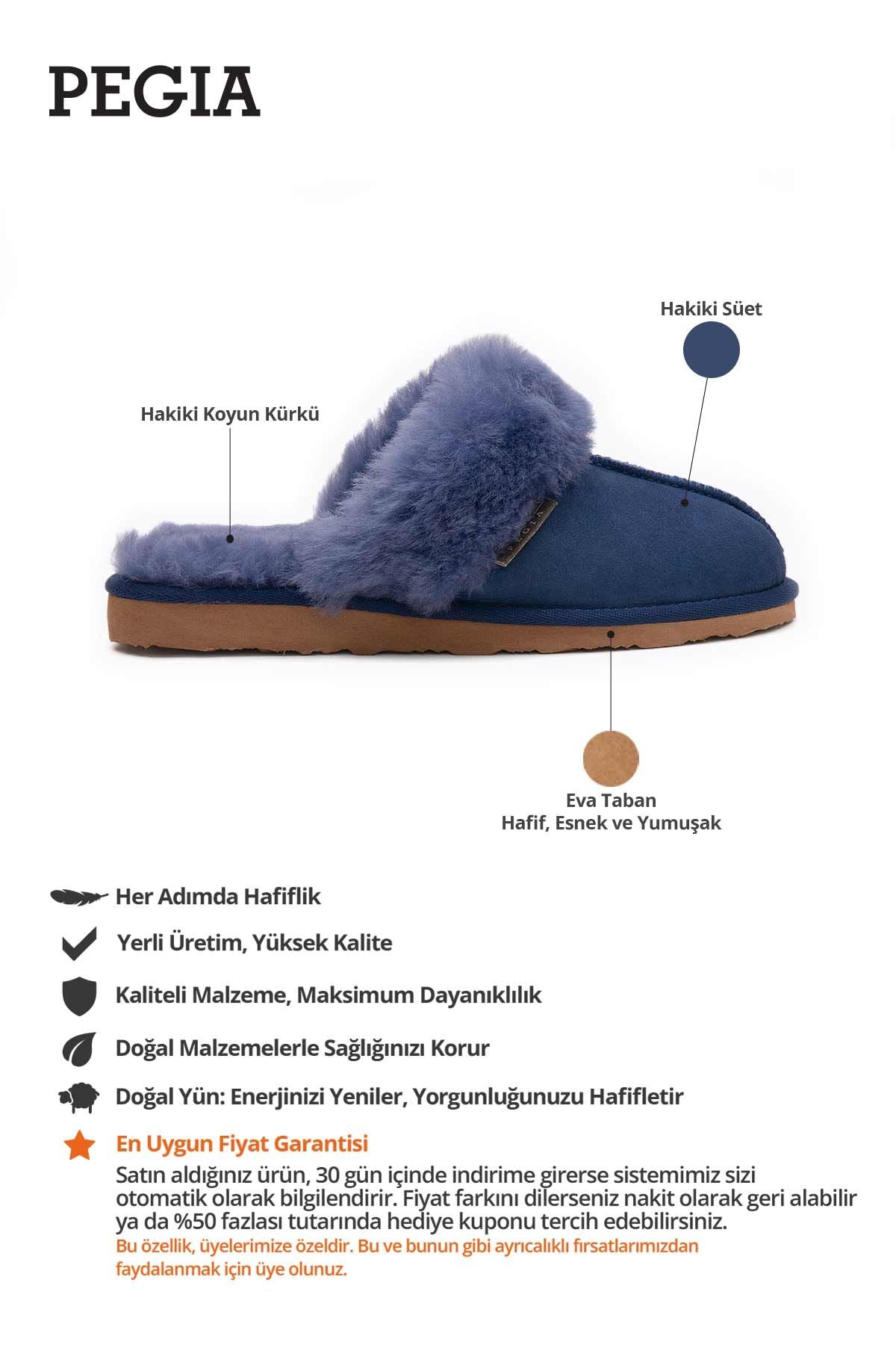 Kürklü Kadın Ev Terliği 191202 Saks