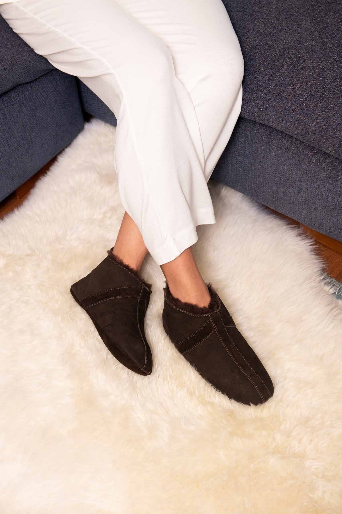 Kürklü Unisex Panduf 191203 Kahve