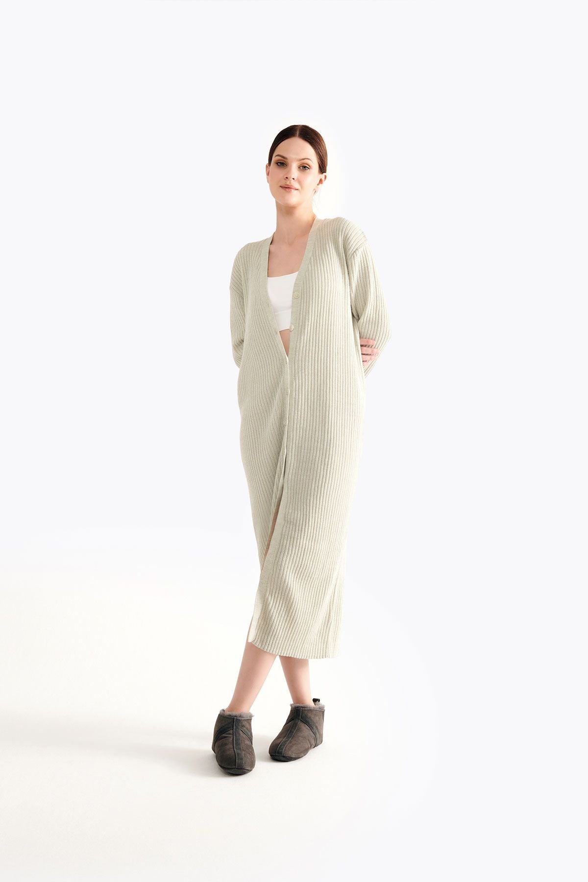 Kürklü Unisex Panduf 191203 Antrasit