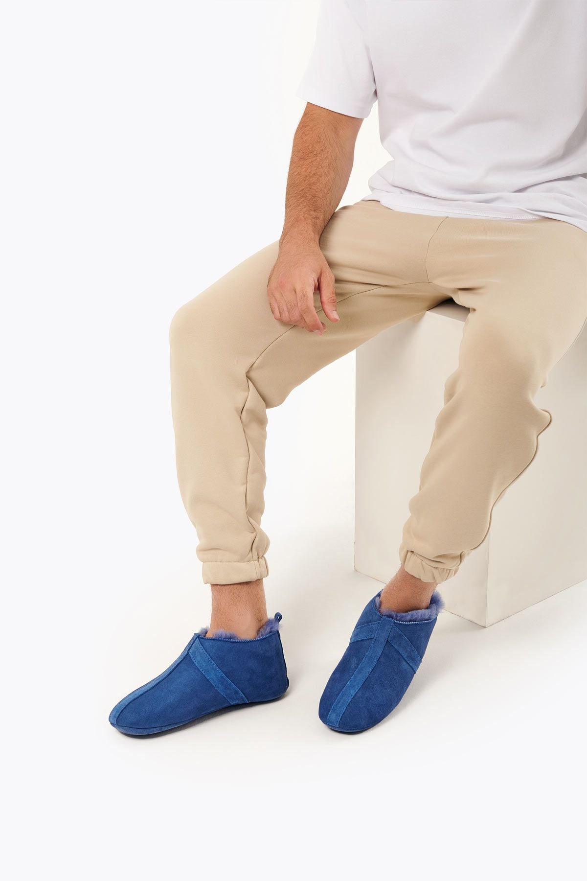 Kürklü Unisex Panduf 191203 Saks