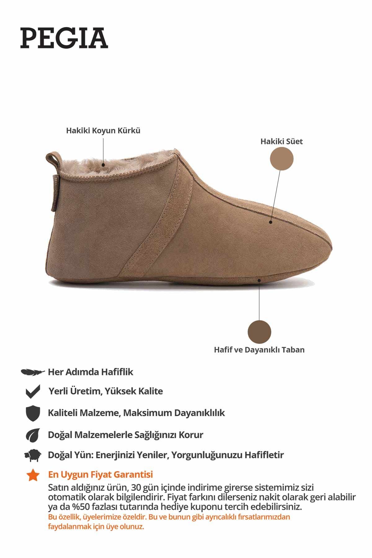 Kürklü Unisex Panduf 191203 Vizon