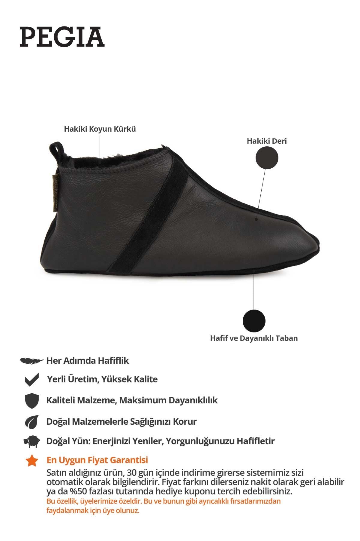 Kürklü Unisex Panduf 191220 Siyah