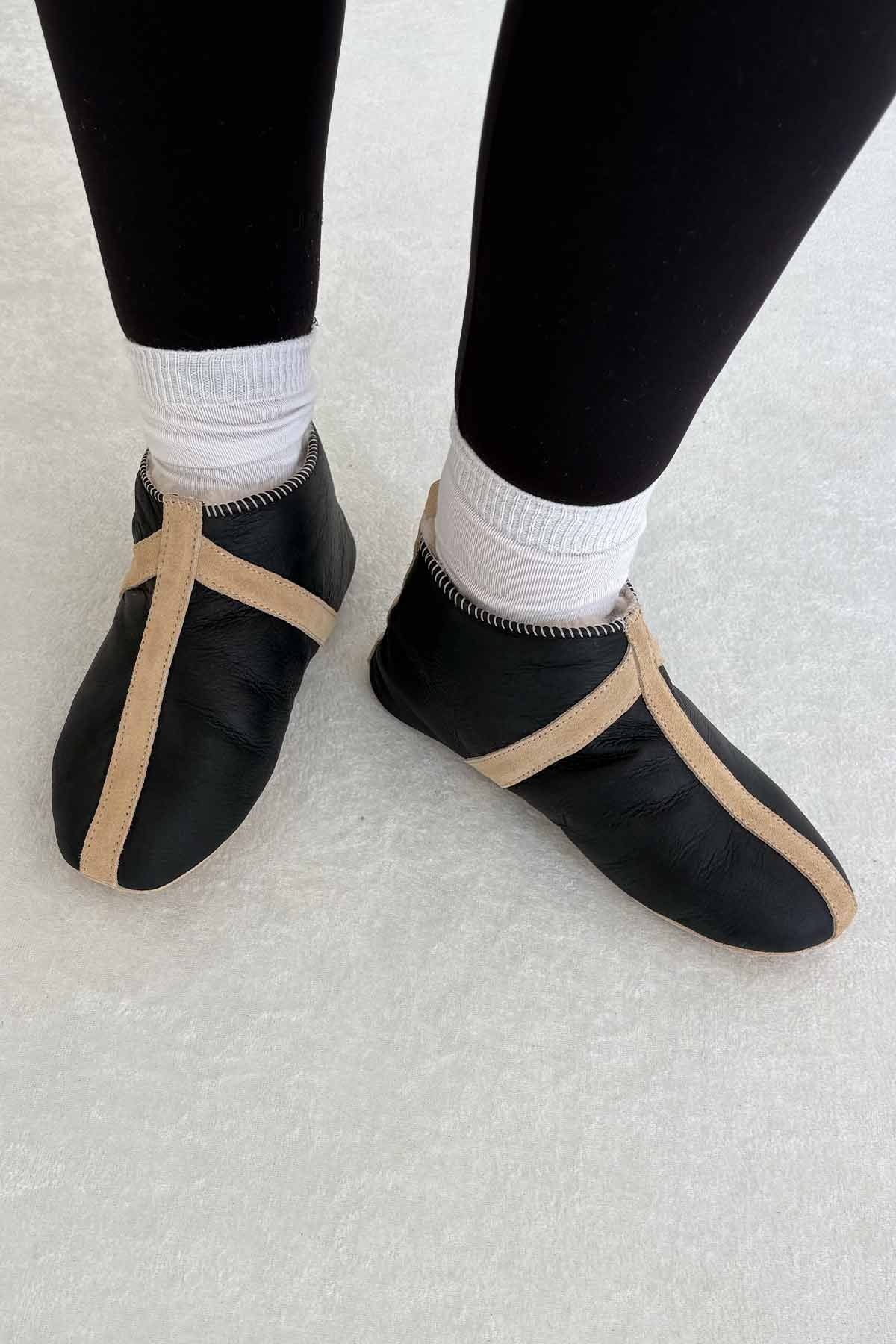 Kürklü Unisex Panduf 191220 Krem