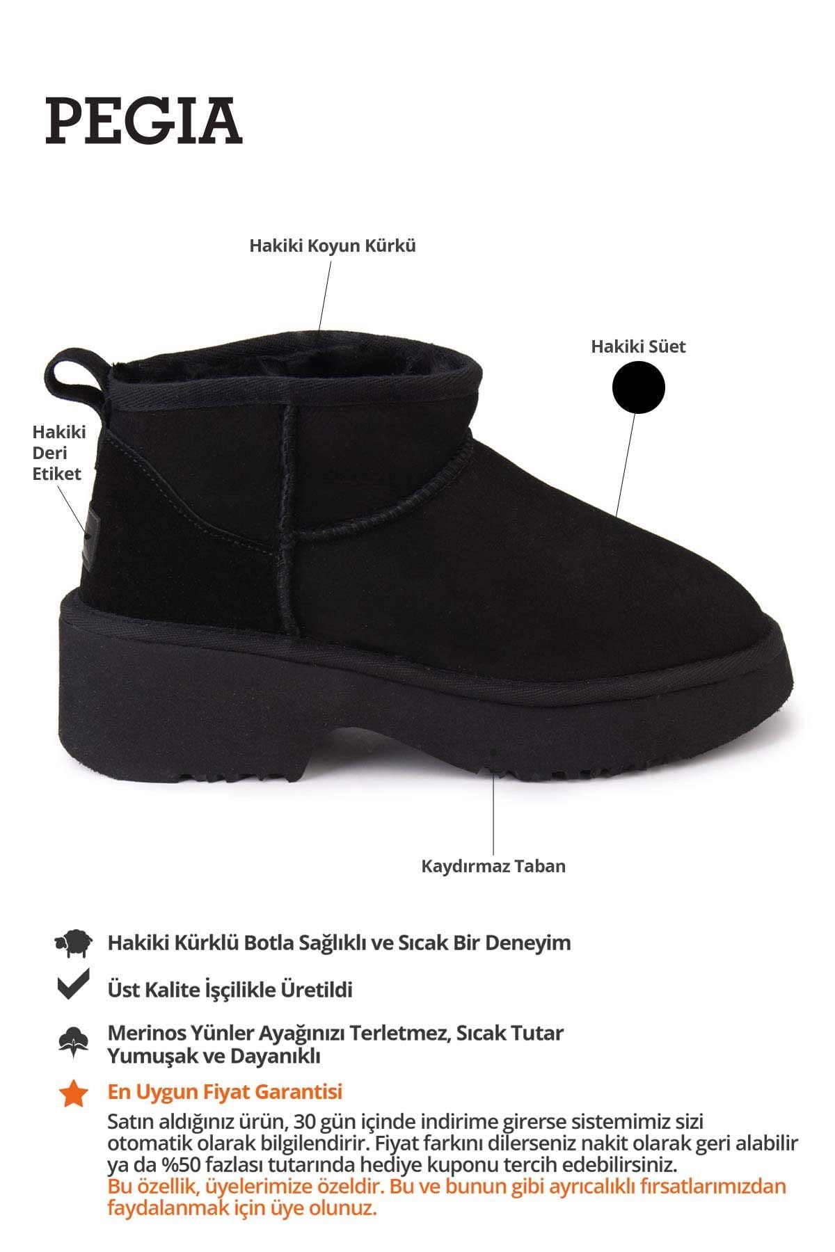Kürklü Topuklu Kadın Bot 191156 Siyah