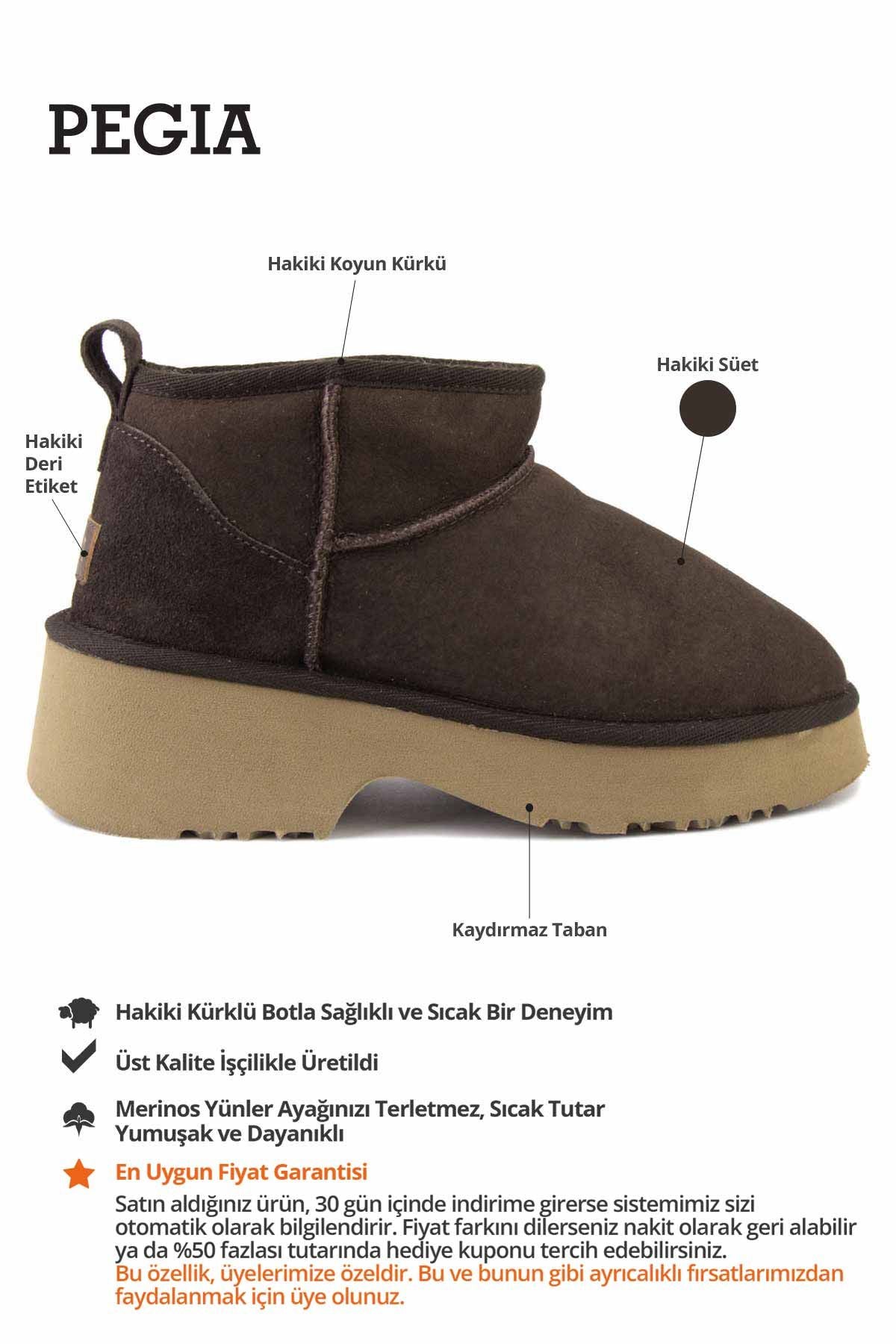 Kürklü Topuklu Kadın Bot 191156 Kahve