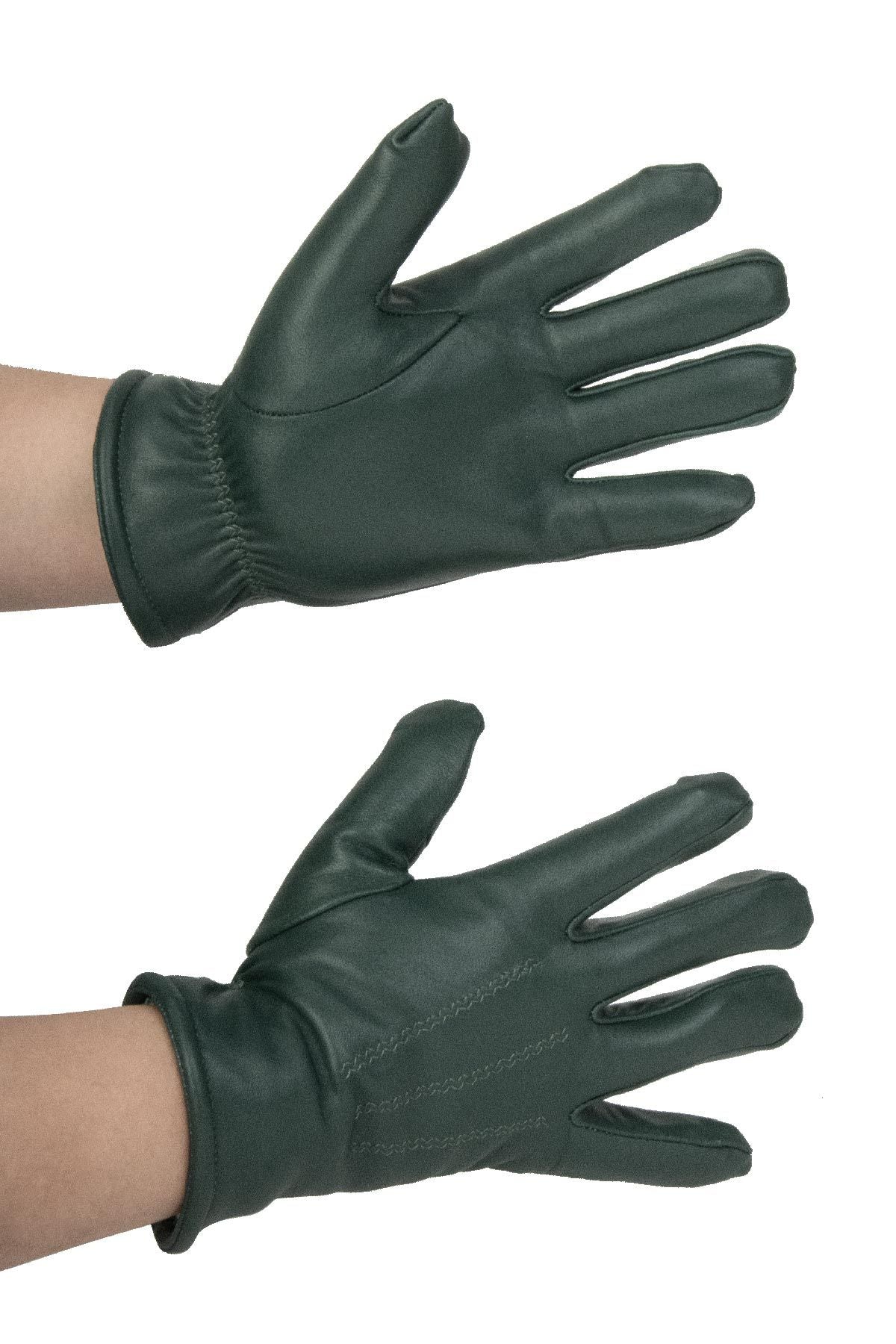 Kürklü Unisex Deri Eldiven 23EL01 Haki