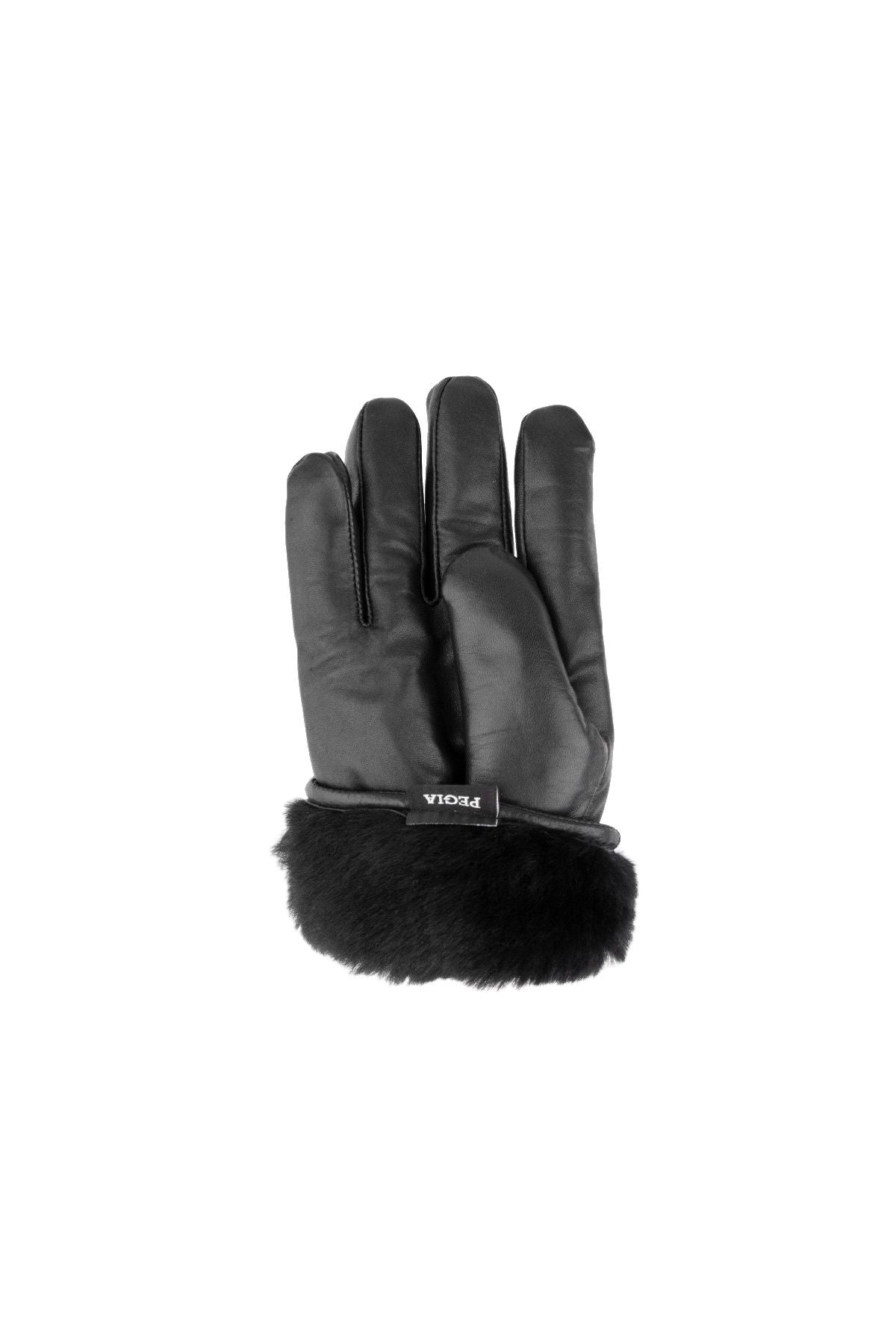 Kürklü Unisex Deri Eldiven 23EL01 Siyah