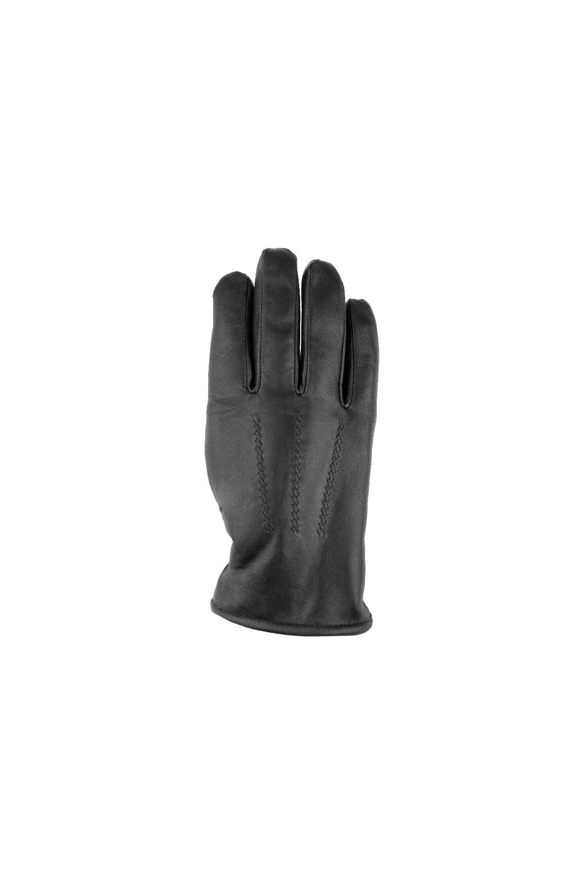 Kürklü Unisex Deri Eldiven 23EL01 Siyah