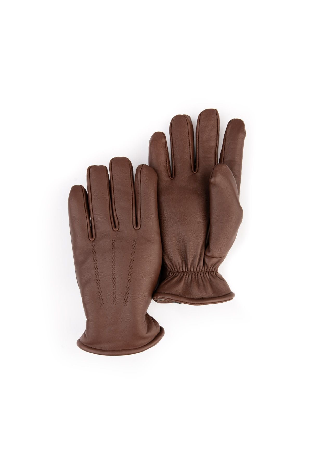 Kürklü Unisex Deri Eldiven 23EL01 Taba